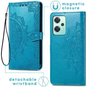 iMoshion Etui de téléphone portefeuille Mandala OnePlus Nord CE 2 Lite 5G - Turquoise