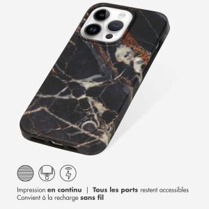 Selencia Aurora Coque Fashion iPhone 14 Pro - ﻿Coque durable - 100 % recyclée - Marbre Noir