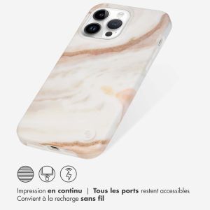 Selencia Aurora Coque Fashion iPhone 14 Pro Max - ﻿Coque durable - 100 % recyclée - Marbre Blanc