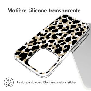 iMoshion Coque Design iPhone 14 Pro - Gold Leopard