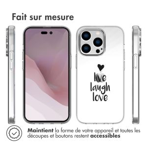 iMoshion Coque Design iPhone 14 Pro - Live Laugh Love