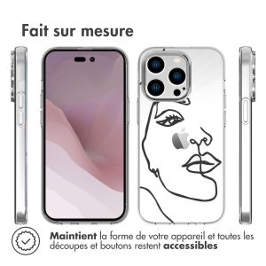 iMoshion Coque Design iPhone 14 Pro - Line Art Woman White