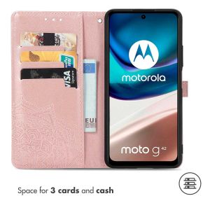 iMoshion Etui de téléphone portefeuille Mandala Motorola Moto G42 - Rose Dorée