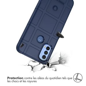 iMoshion Coque Arrière Rugged Shield Motorola Moto E20 / E30 / E40 - Bleu foncé
