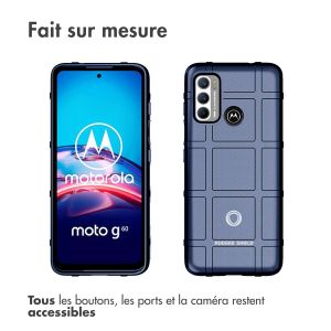 iMoshion Coque Arrière Rugged Shield Motorola Moto G60 - Bleu foncé