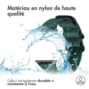 iMoshion Bracelet en nylon Apple Watch Series 1-9 / SE / Ultra (2) - 42/44/45/49 mm - Vert foncé