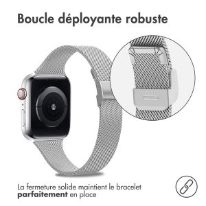 iMoshion Bracelet pliant Milanese Apple Watch Series 1-9 / SE - 38/40/41mm - Argent