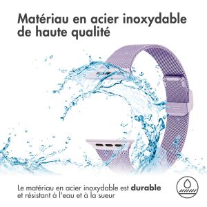 iMoshion Bracelet pliant Milanese Apple Watch Series 1-9 / SE / Ultra (2) - 42/44/45/49 mm - Violet