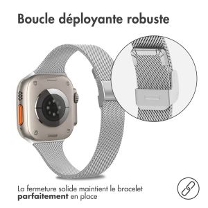 iMoshion Bracelet pliant Milanese Apple Watch Series 1-9 / SE / Ultra (2) - 42/44/45/49 mm - Argent