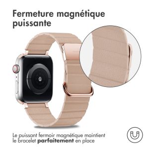 iMoshion Bracelet en cuir magnétique Apple Watch Series 1-9 / SE - 38/40/41mm - Beige