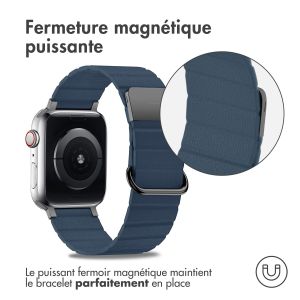 iMoshion Bracelet en cuir magnétique Apple Watch Series 1-9 / SE - 38/40/41mm - Bleu