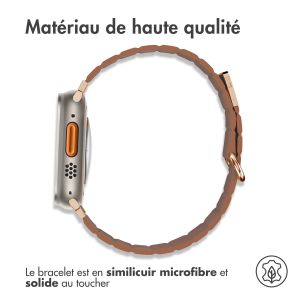 iMoshion Bracelet en cuir magnétique Apple Watch Series 1-9 / SE / Ultra (2) - 42/44/45/49 mm - Brun