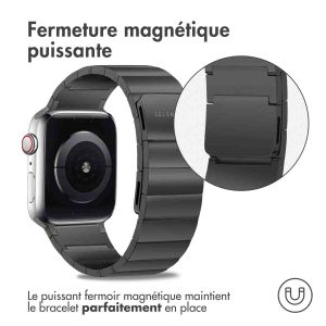 Selencia Bracelet magnétique en acier Apple Watch Series 1-9 / SE - 38/40/41mm - Noir