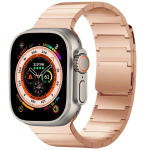 Selencia Bracelet magnétique en acier Apple Watch Series 1-9 / SE / Ultra (2) - 42/44/45/49 mm - Rosé Dorée