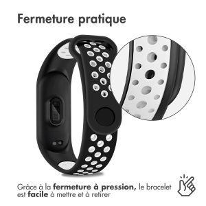 iMoshion Bracelet sportif en silicone Xiaomi Mi Band 7 - Noir / Blanc
