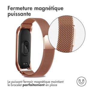 iMoshion Bracelet magnétique milanais Xiaomi Mi Band 5 / 6 - Rose Dorée