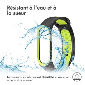 iMoshion Bracelet sportif en silicone Xiaomi Mi Band 3 / 4 - Noir / Lime