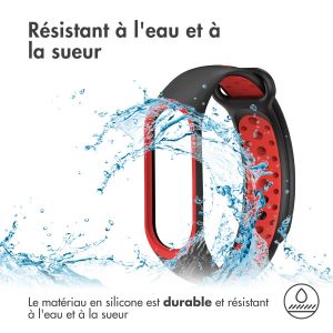 iMoshion Bracelet sportif en silicone Xiaomi Mi Band 3 / 4 - Noir / Rouge