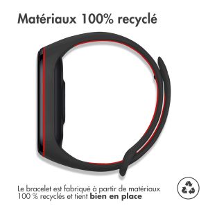 iMoshion Bracelet sportif en silicone Xiaomi Mi Band 3 / 4 - Noir / Rouge