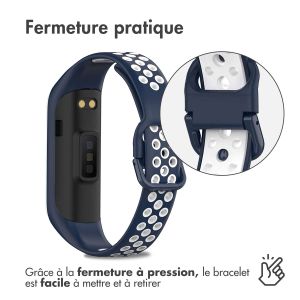 iMoshion Bracelet sportif en silicone Samsung Galaxy Fit 2 - Bleu / Blanc