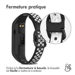iMoshion Bracelet sportif en silicone Samsung Galaxy Fit 2 - Noir / Blanc