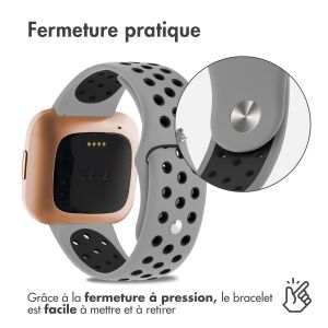 iMoshion Bracelet sportif en silicone Fitbit Versa 2 / Versa Lite - Gris / Noir