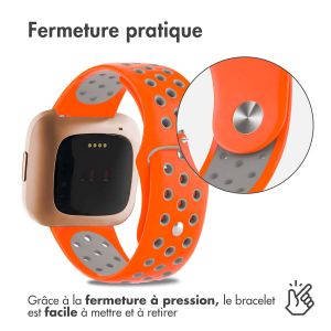 iMoshion Bracelet sportif en silicone Fitbit Versa 2 / Versa Lite - Orange / Gris