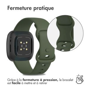 iMoshion Bracelet en silicone Fitbit Versa 4 / 3 / Sense (2) - Vert foncé