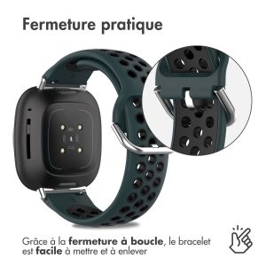 iMoshion Bracelet sportif en silicone Fitbit Versa 4 / 3 / Sense (2) - Vert/Noir