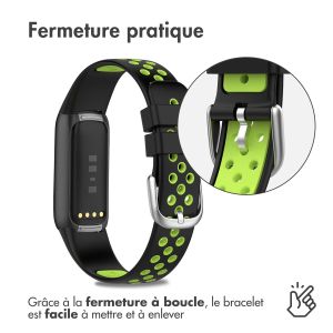 iMoshion Bracelet sportif en silicone Fitbit Luxe - Noir/Vert