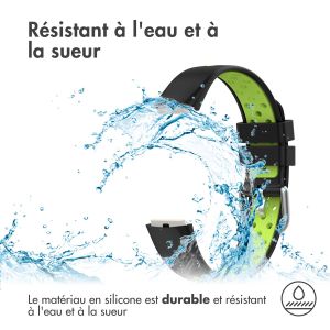 iMoshion Bracelet sportif en silicone Fitbit Luxe - Noir/Vert