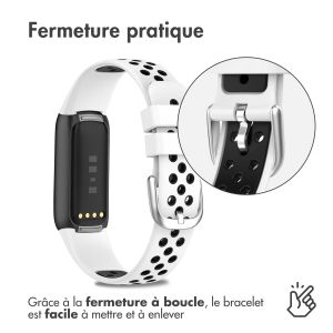 iMoshion Bracelet sportif en silicone Fitbit Luxe - Blanc/Noir