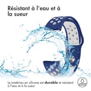 iMoshion Bracelet sportif en silicone - Connexion universelle de 18 mm - Bleu / Blanc