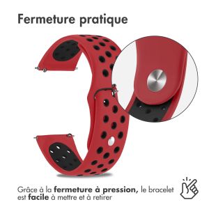 iMoshion Bracelet sportif en silicone - Connexion universelle de 18 mm - Rouge / Noir