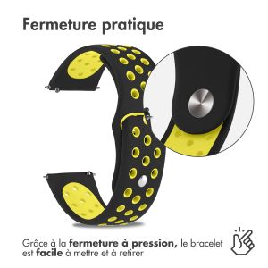 iMoshion Bracelet sportif en silicone - Connexion universelle de 18 mm - Noir / Jaune