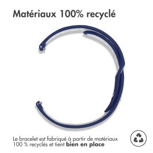 iMoshion Bracelet sportif en silicone - Connexion universelle de 20 mm - Bleu / Blanc
