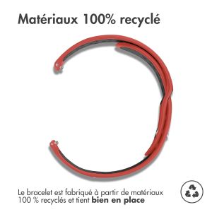 iMoshion Bracelet sportif en silicone - Connexion universelle de 20 mm - Rouge / Noir