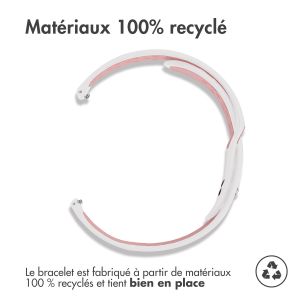 iMoshion Bracelet sportif en silicone - Connexion universelle de 20 mm - Blanc / Rose