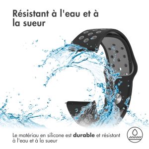 iMoshion Bracelet sportif en silicone - Connexion universelle de 20 mm - Noir / Gris