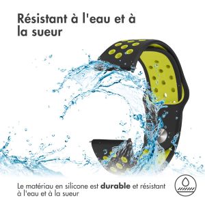 iMoshion Bracelet sportif en silicone - Connexion universelle de 20 mm - Noir / Néon Jaune