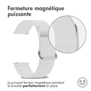 iMoshion Bracelet en cuir magnétique - Connexion universelle de 20 mm - Blanc