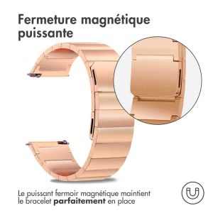 Selencia Bracelet magnétique en acier - Connexion universelle de 20 mm - Rose Dorée