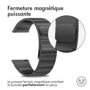 Selencia Bracelet magnétique en acier - Connexion universelle de 20 mm - Noir