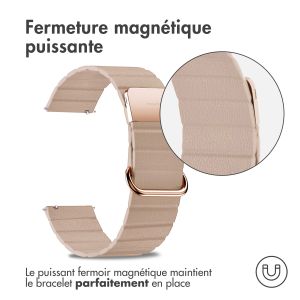 iMoshion Bracelet en cuir magnétique - Connexion universelle de 22 mm - Beige