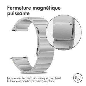 Selencia Bracelet magnétique en acier - Connexion universelle de 22 mm - Argent