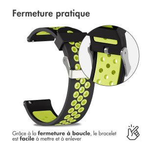 iMoshion Bracelet sportif en silicone - Connexion universelle de 24 mm - Noir/Vert