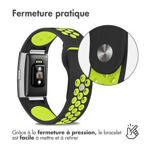 iMoshion Bracelet sportif en silicone Fitbit Charge 2 - Noir / Lime