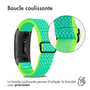 iMoshion Bracelet élastique en nylon Fitbit Charge 3 / 4 - Vert / Jaune
