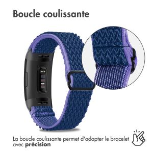 iMoshion Bracelet élastique en nylon Fitbit Charge 3 / 4 - Bleu foncé