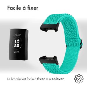 iMoshion Bracelet élastique en nylon Fitbit Charge 3 / 4 - Menthe verte